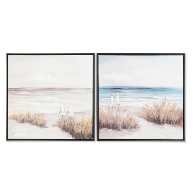 Cadre DKD Home Decor Plage méditerranéen (63 x 3,5 x 63 cm) (2 Unités)