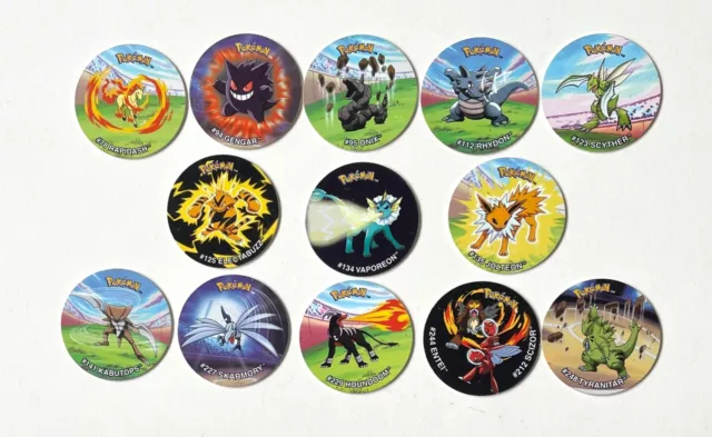 POKEMON 1999 ORIGINAL Pogs VINTAGE - Tomy - Você escolhe - RARO - Tazo -  Selado