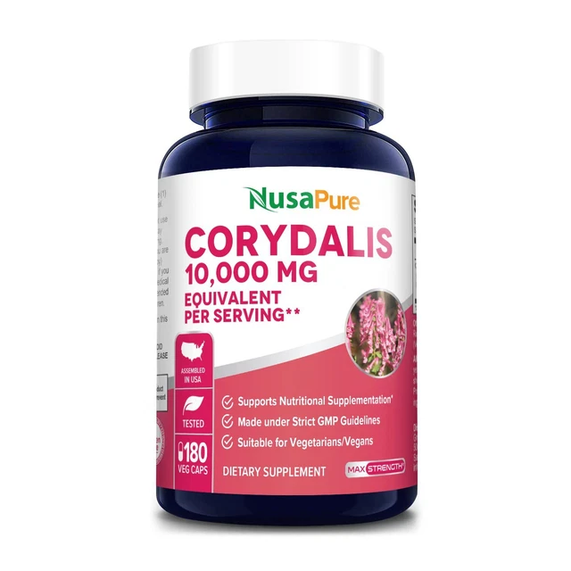 NusaPure Corydalis 10,000 mg 180 Veg caps (Extract 20:1, Non-GMO)