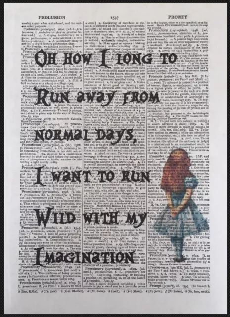 Alice In Wonderland Quote Vintage Dictionary Page Print Art Picture Imagination