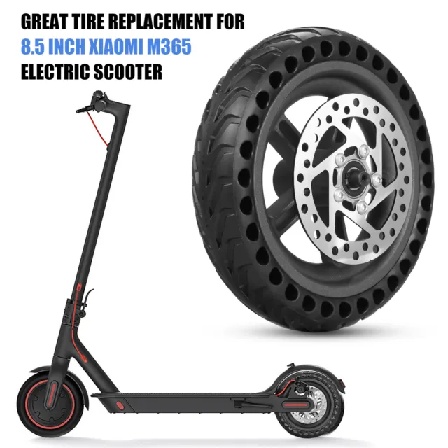 Electric Scooter Rear Tire with Wheel Hub Disc Brake Set 8.5 inches Solid Wheel