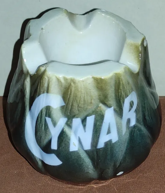 posacenere CYNAR portacenere carciofo ceramica pubblicità vintage 9 x 9 cm.