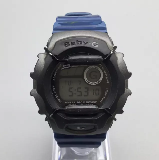 Casio Baby-G Watch Unisex 43mm 1849 BG-147 Black Blue Guard New Battery