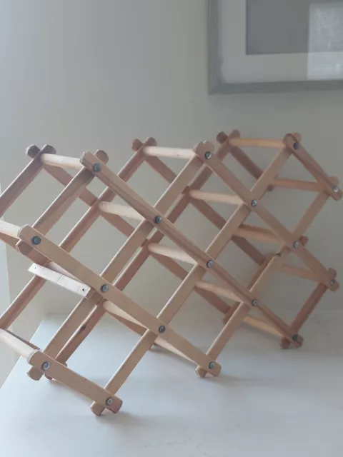 WOODEN CONCERTINA WINE bottle storage rack 3.99 PicClick UK