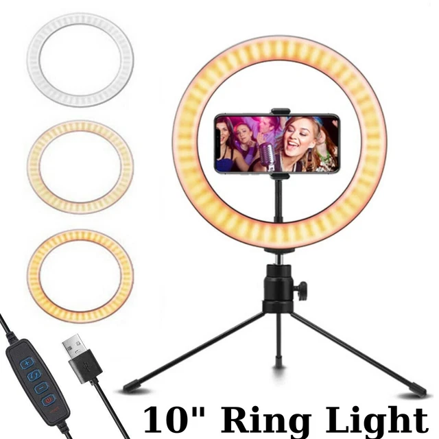 10& LED RING Light Stand for Youtube Tiktok Makeup Video Live Selfie