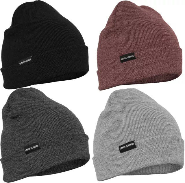 Urban Classics  Basic Flap Beanie Wintermütze Strickmütze Logo Mütze Unisex