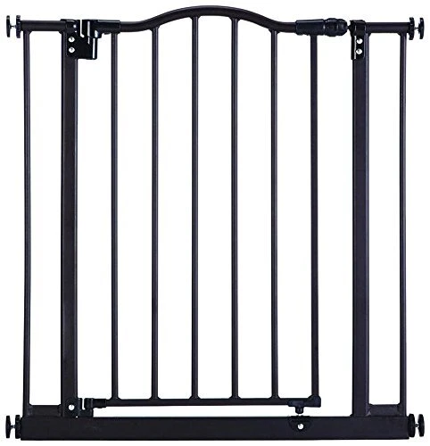 38.25” wide Portico Arch Baby Gate: Decorative heavy duty metal safety gate