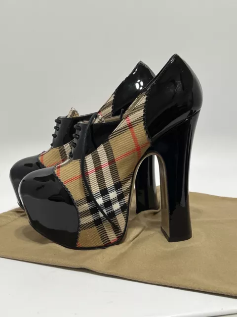 VIVIENNE WESTWOOD X Burberry Nova Check Elevated Gillie Shoes 39.5