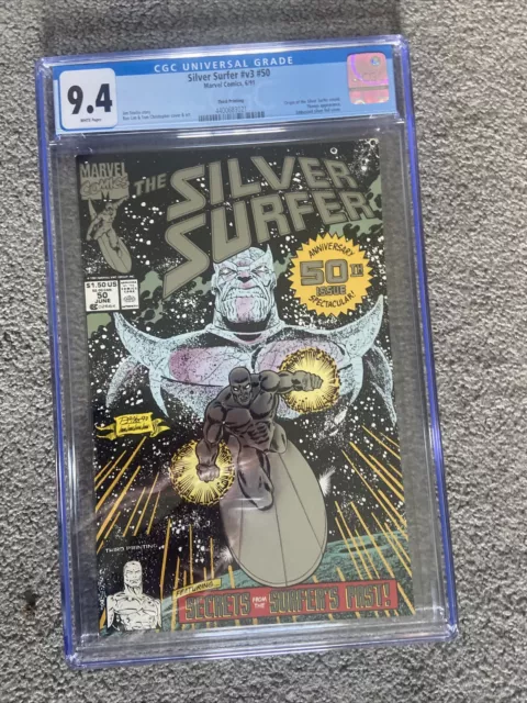 Silver Surfer v3 50 CGC 9.4  3rd Print NM  White Pages