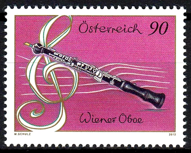 2985 postfrisch Österreich Jahr 2012 Musik Instrument Flöte Wiener Oboe Noten
