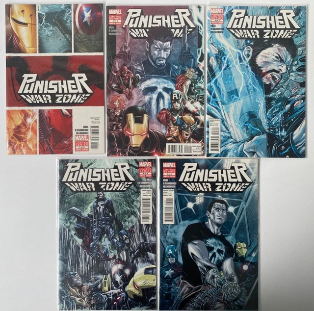 Punisher War Zone   - 1 2 3 4 5  Set - 2012 Greg Rucka  Series  - Marvel Comics