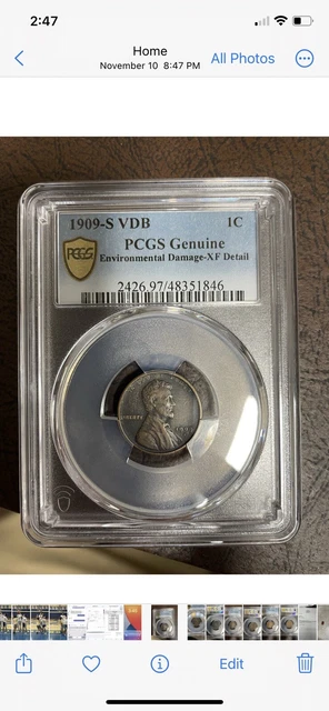 1909 S VDB PCGS XF Detail | Lincoln Wheat Penny Cent - 1c US Coin #43820A