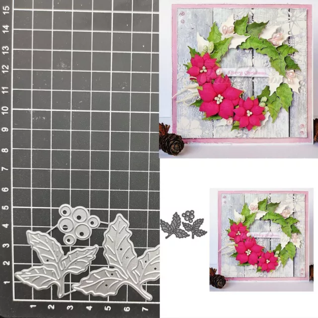 Holly Leaves Scrapbooking Metal Cutting Dies Blade Punch Embossing Stencils DIY