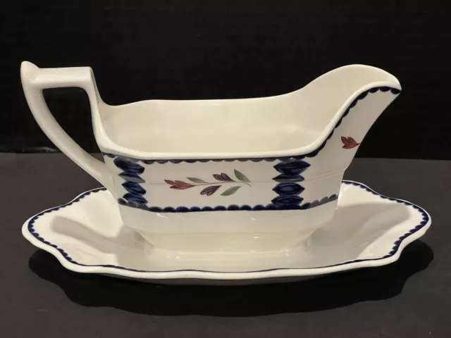 Adams Ironstone Gravy Boat Underplate Lancaster Real English Ironstone