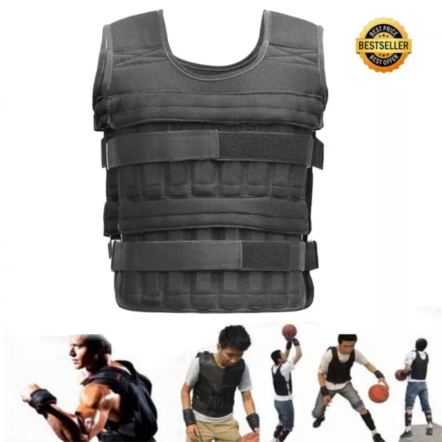 15Kg Weighted Vest Gym Running Fitness Sports Training Weight Loss Jacket UK