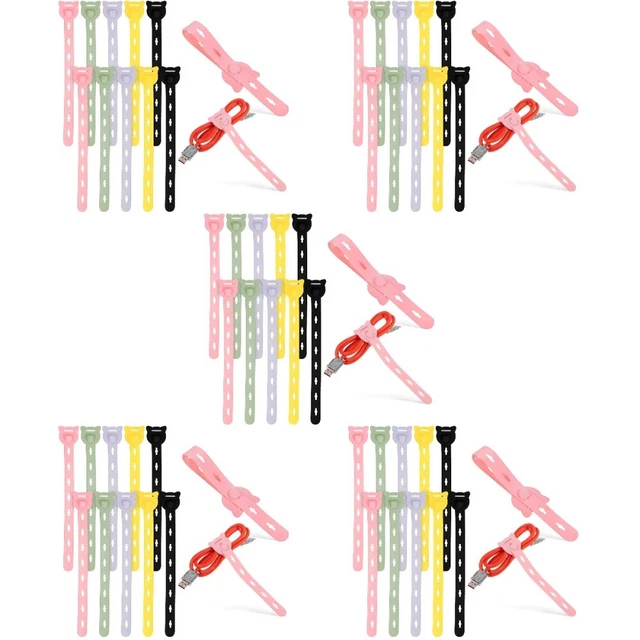 50 un. lazos de silicona gel de sílice lazos de cable lindos correas de cable