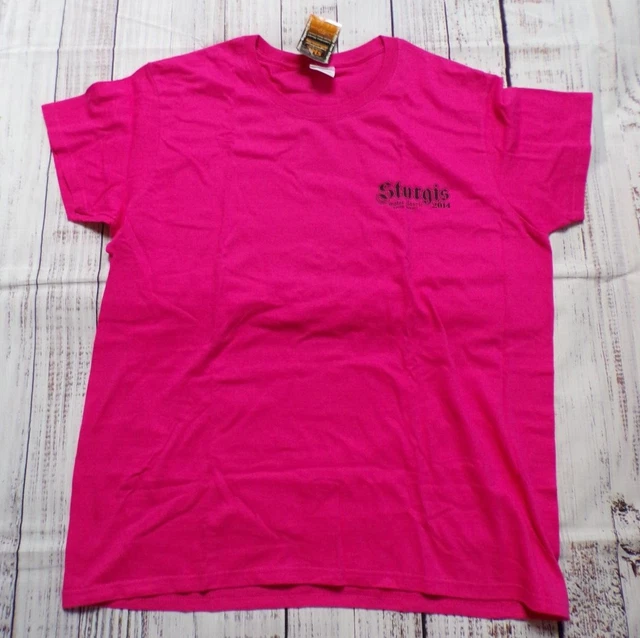 Sturgis Motor Classic 2014 Graphic Pink NWT Ladies T-Shirt Size L - 23509