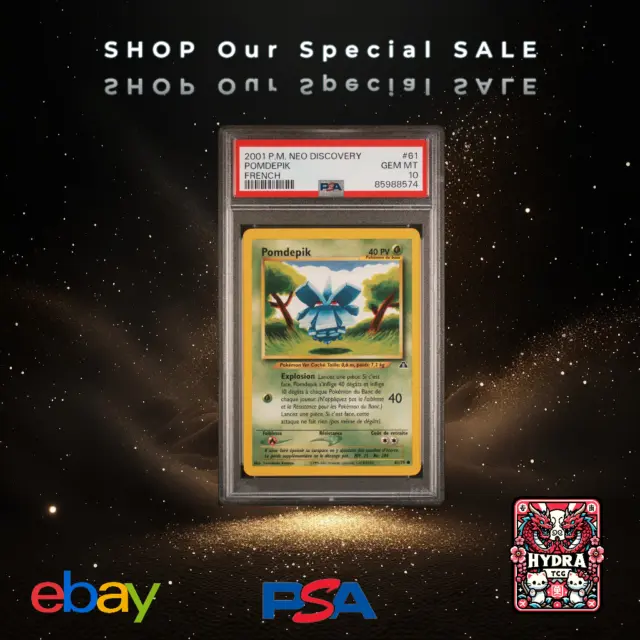 Carte Pokémon Pomdepik 61/75 Neo Discovery Unlimited Wizards PSA 10