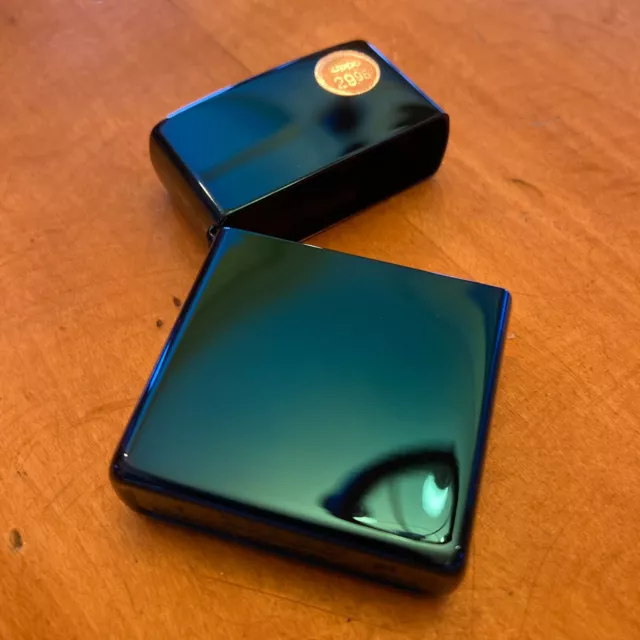 Genuine Zippo Sapphire Blue windproof Lighter CASE ONLY No Insert/Box 2