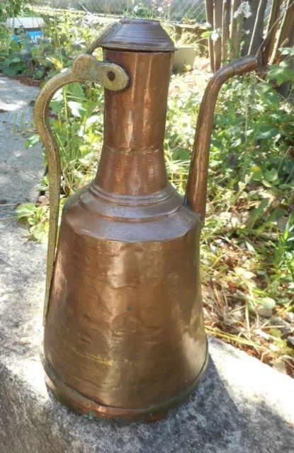 Belle théïère ancienne ou samovar en Cuivre 1.34 kg Poignée en bronze.