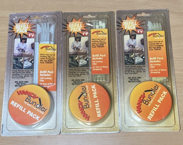 3 Pack - Handy Bundler Refill Pack The Quick & Easy Fastener