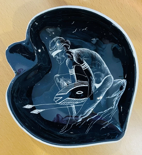 Vintage Studio Anna Dish Hand Painted Indigenous Aboriginal Dish MCM