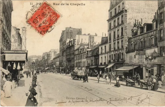 CPA AK PARIS 18e Rue de la Chapelle (925601)