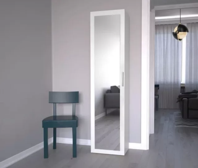 Single White Wardrobe with Mirror Door