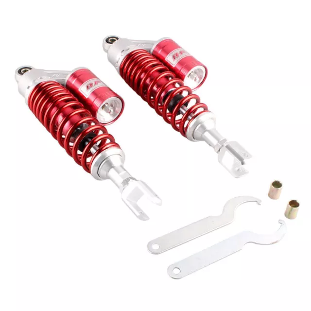 2 Universal 12.5" 320mm Rear Air Shock Absorber Suspension +Clevis End Adapter