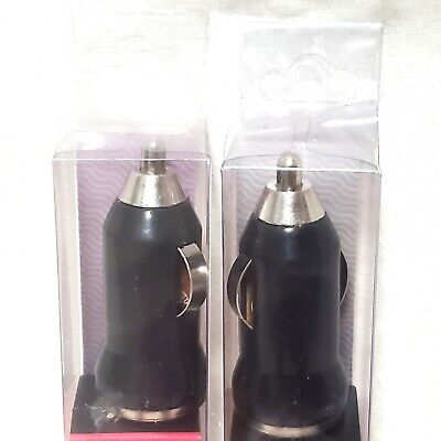 2x Lot Color NEW USB Car Cigarette Lighter DC Power Charger Adapter BLACK 2