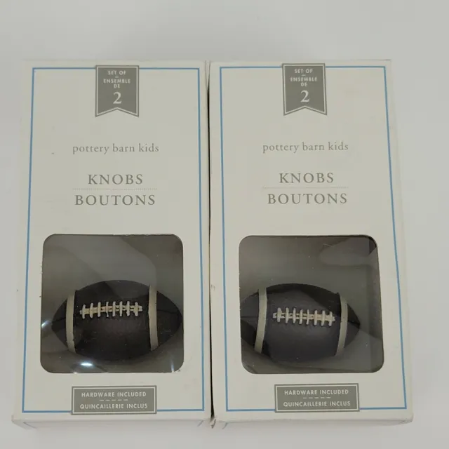4 New Football Pottery Barn Kids Sports Drawer Knobs, Drawer Pulls 2 Sets of 2