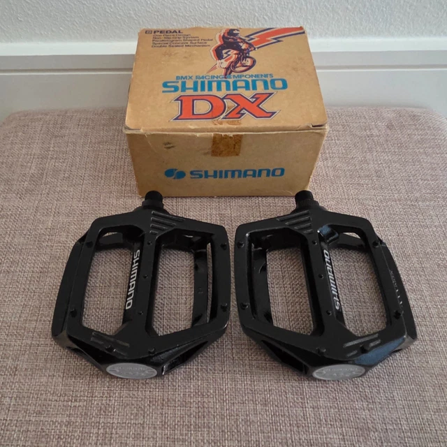 Vintage Shimano DX PD-M636 Clipless Platform Bike Pedals Red 9