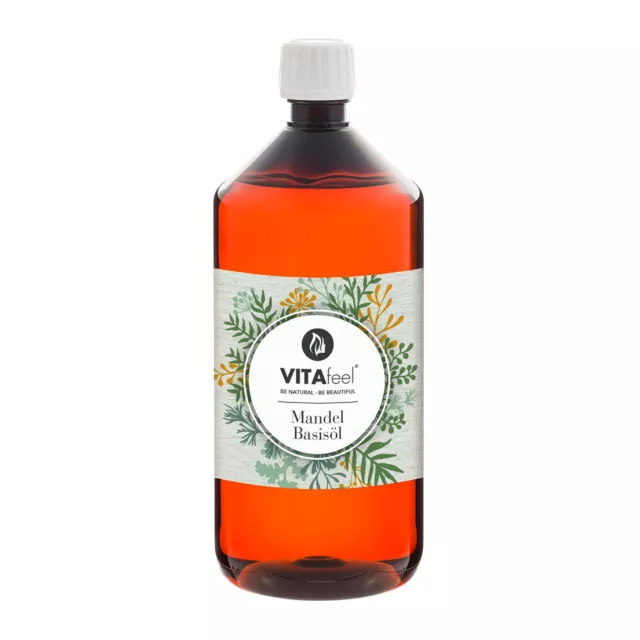 VitaFeel 1000ml Mandelöl Basisöl vegan | Kosmetik Basis-Öl für Haar-/Hautpflege
