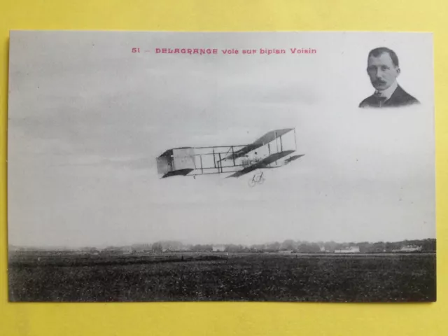 cpa COURSE AVIATION RAID AIRPLANE FLYING Léon DELAGRANGE vole sur BIPLAN VOISIN