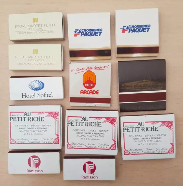 Lot de 12 BOITES/POCHETTES D'ALLUMETTES NEUVES PUBLICITAIRES de collection.