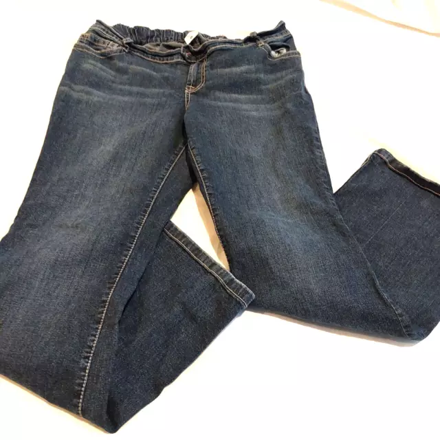 Motherhood Womens Jeans Maternity Low Rise Dark Wash Blue Denim Size LARGE