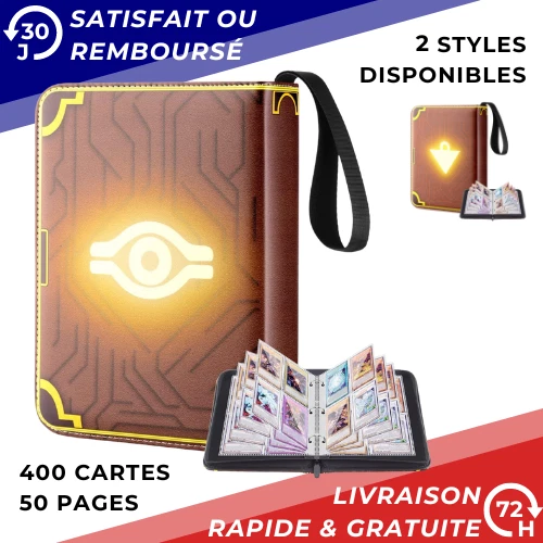 Classeur Cartes JurciCat 400 Places - 50 Pages, Rouge - Collection Pokémon, Cartes à Jouer