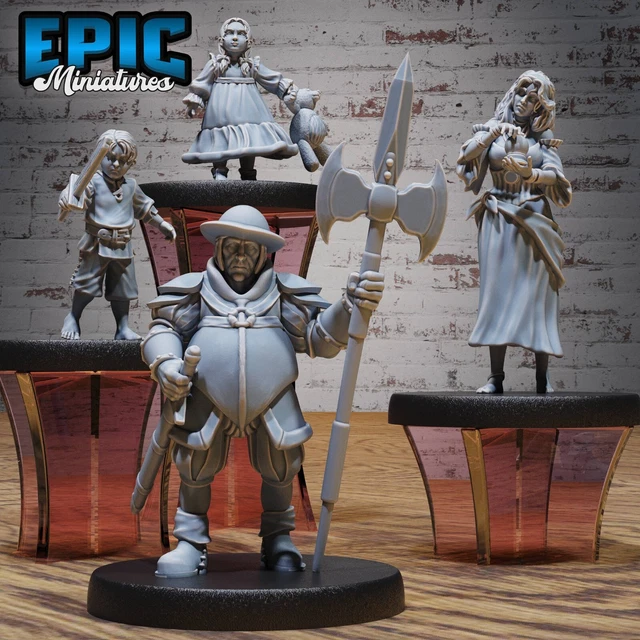 Miniatura Farm Villagers Per Dungeons And Dragons – Epiche Miniature Fantasy 28mm – Stampa 3D 8K