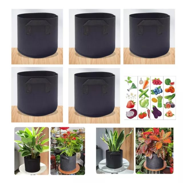 5-Pack 7 Gallon Grow Bags Heavy Duty Aeration Plant Pot Fabric Container