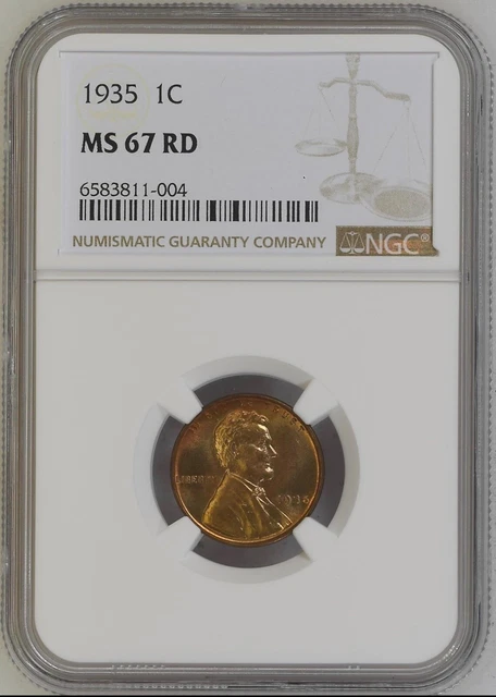 1935 Lincoln Wheat Cent NGC MS67RD Copper Registry Coin 1C