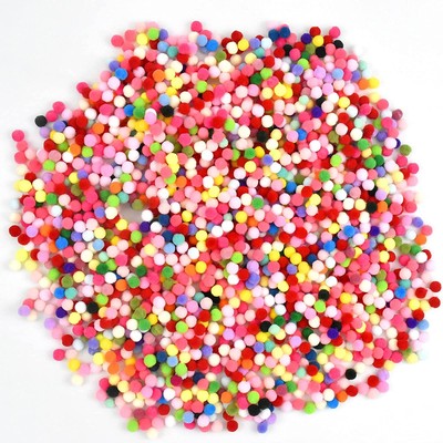 Olinner 2000 Pezzi Pom Pom Colorati Pon Pon Piccoli Pompon Lavoretti Poliestere Soffici pompon Palline di peluche per Bambini Artistiche Artigianali Decorazioni Fai da Te 