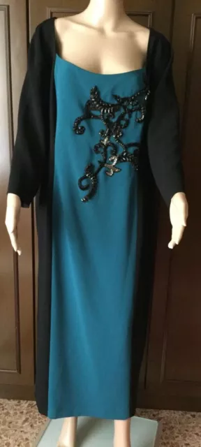 Beautiful Dress Marina Rinaldi Woman, Black Blue Colour Size 29 It 56 US 20 De