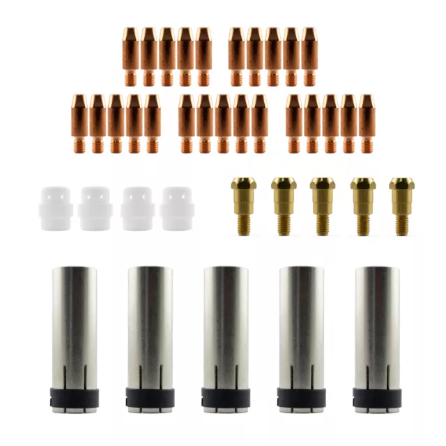 MIG MB24 39 Piece KIT- 1.2mm - Binzel Style - Shroud - Contact Tip - Nozzle SB24