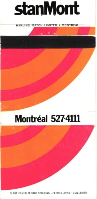 Montreal Quebec Canada StanMont Advertising Creation Vintage Matchbook Cover