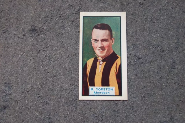 D.C Thomson Footballers/ Cars 1930  B.YORSTON (Aberdeen) Card No 19