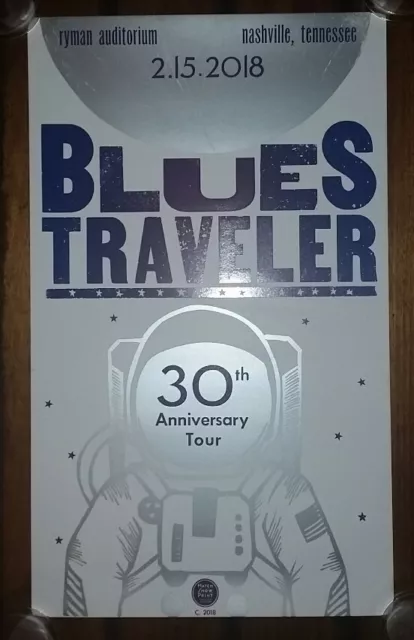 BLUES TRAVELER Ryman HATCH SHOW PRINT Nashville 2018 Tour Poster 30th SOLD OUT