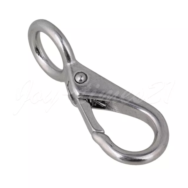 5.2cm Spring Loaded Fixed Eye Boat Snap 0# Hook Marine Rigging ID 10mm