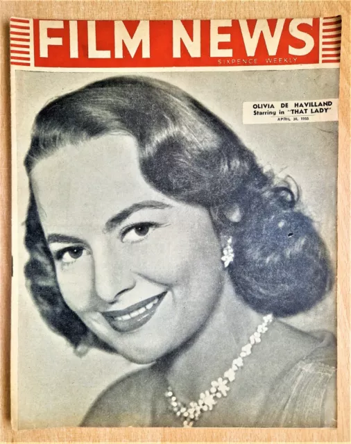 Film News UK Magazine 30 April 1955 Olivia De Havilland Jane Russell Rock Hudson