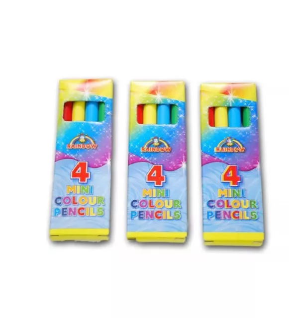 Mini colouring Wax Crayons, Pack 4 colours, Themed, Lucky Dip / Party Bag  Toy