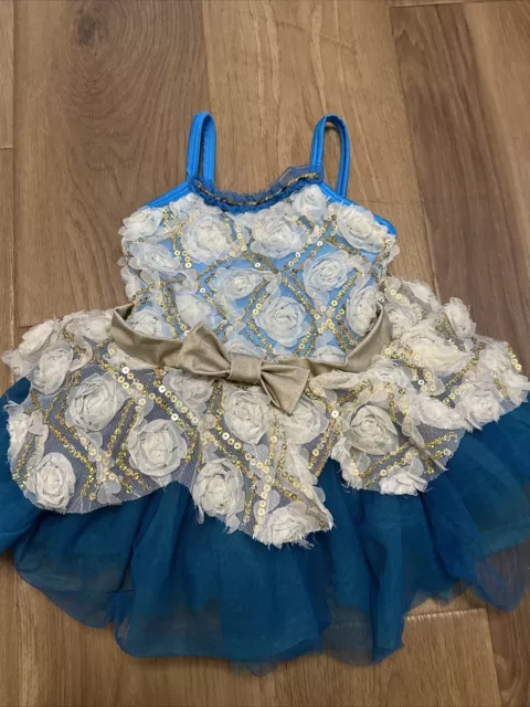 Revolution Dance Wear Costume Girls / Blue Cream Sequins Ballet SC / Halloween